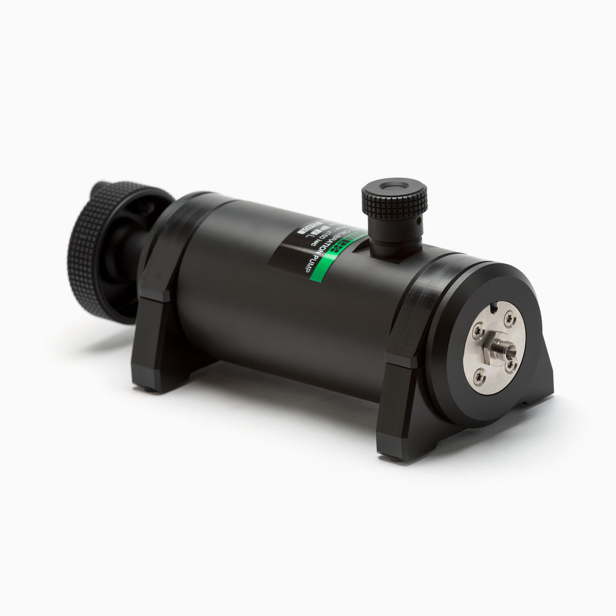 Black mechanical device with a white background