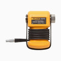 Yellow pressure module with coiled hose on a white background