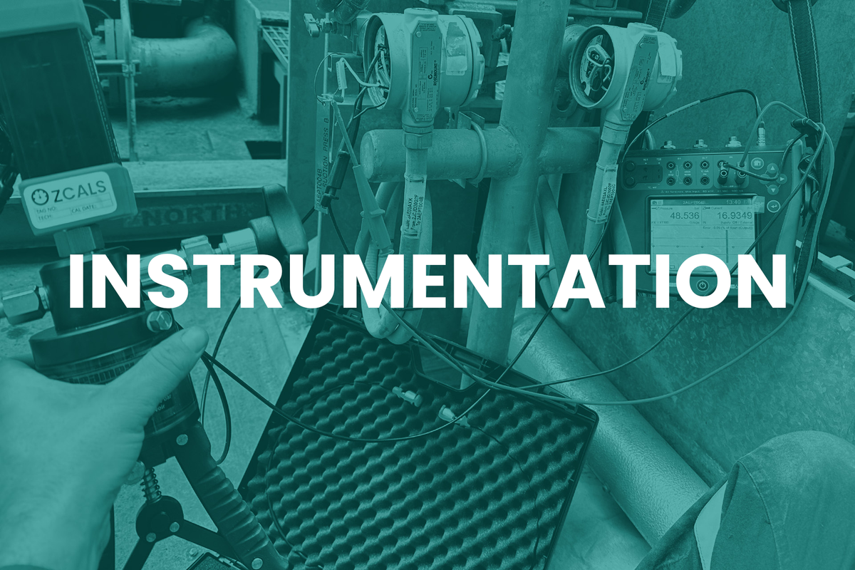 Technical equipment with 'INSTRUMENTATION' text overlay on a teal background